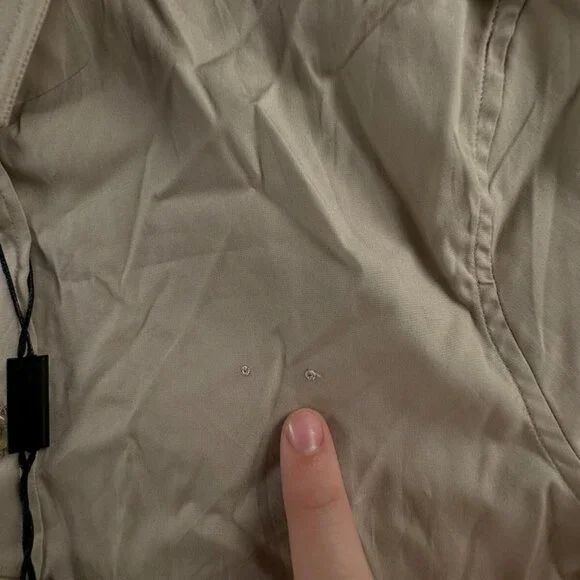 NWT Burberry London Women US 6 (40) Button Up Shirt Beige Cotton Stretch Ladies - Picture 11 of 16